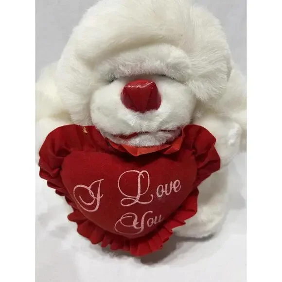 Valentine “I Love You” White Gorilla Bear Stuffed Animal - Picture 2 of 3